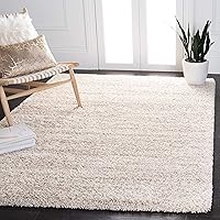 SAFAVIEH Hudson Shag Collection Area Rug - 9' x 12', Ivory & Beige, Modern Abstract Design, Non-Shedding & Easy Care, 2-inch Thick Ideal for High Traffic Areas in Living Room, Bedroom (SGH295C)