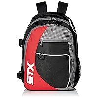 STX Lacrosse Sidewinder Lacrosse Backpack, Black/Red