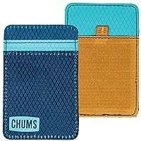 Chums Daily Wallet – Ultra Slim Wallet & Small Card Holder for Cash, ID and Credit Cards (Navy/Aqua-Tan)