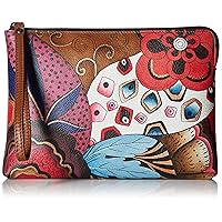 Anna by Anuschka Women's Hand Painted Genuine Leather Wristlet Clutch