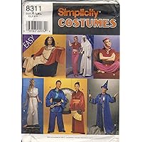 Simplicity Sewing Pattern 8311 - Easy - Use to Make - Adult Costumes - Oriental, Greek, Egyptian, Wizard, Arabic - Sizes S, M, L