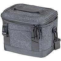 CleverMade Collapsible Soft Cooler Bag -Tote - Insulated 6 Can Leakproof Small Cooler Box with Bottle Opener and Shoulder Strap for Lunch, Beach, and Picnic - Grey