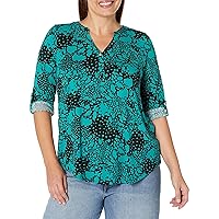 EVANS Women's Plus Size Shirt Jersey Print