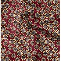 Soimoi Silk Red Fabric - by The Yard - 42 Inch Wide - Artistic Floral Textile - Creative and Whimsical Designs for Stylish Creations Printed Fabric