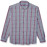 Cutter & Buck Men's Long Sleeve Anchor Double Check Plaid Button Up Shirt