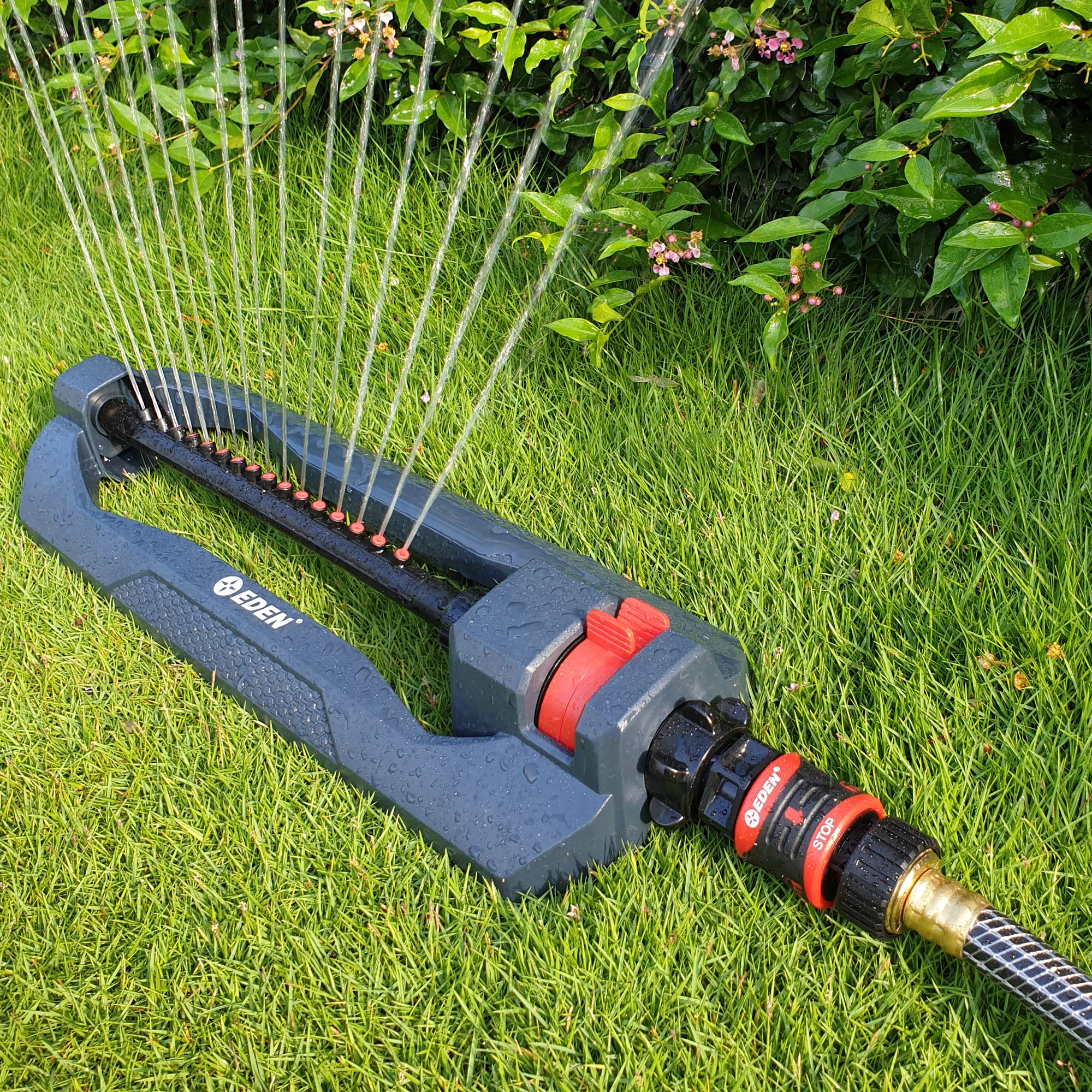 Eden 96213 Lawn & Garden Essential Oscillating Sprinkler | Water Sprinkler for Yard,Covers up to 3,600 sq. ft., Heavy Weight Base
