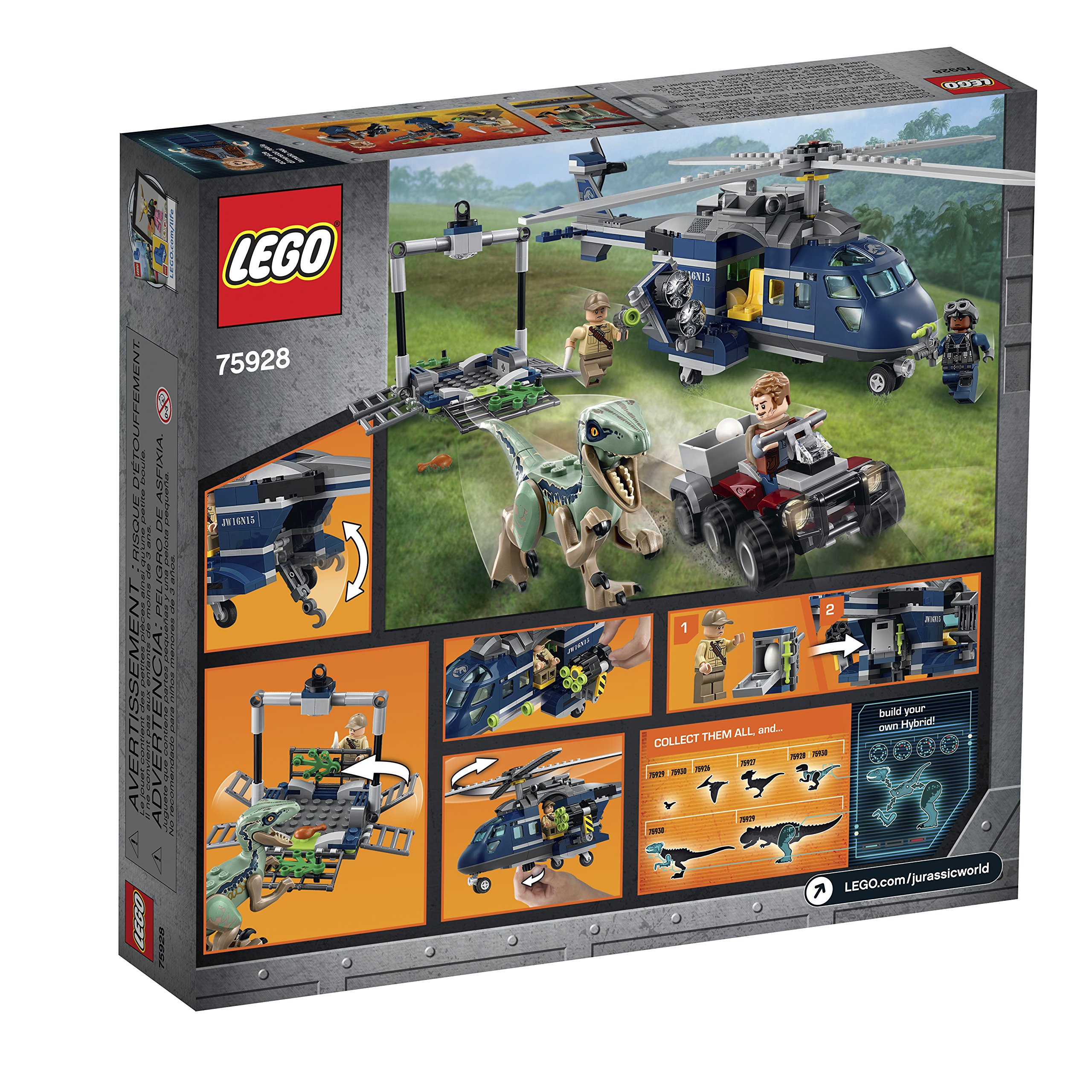 LEGO Jurassic World Blue's Helicopter Pursuit 75928 Building Kit (397 Pieces)