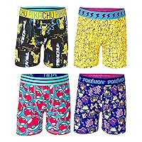 Pokemon Boys' Boxer Brief Multipacks with Pikachu, Evee, Squirtle, Jigglypuff and More in Sizes 4, 6, 8, 10 and 12