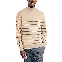 Nautica Men's Navtech Striped Quarter-Zip Sweater