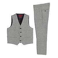 Gioberti Kids and Boys 2 Piece Tweed Plaid Vest and Pants Set