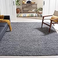 SAFAVIEH Natura Collection Area Rug - 6' x 9', Dark Grey, Handmade Wool, Ideal for High Traffic Areas in Living Room, Bedroom (NAT620H)