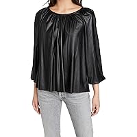 Ramy Brook Women's Astrid Faux Leather Long Sleeve Top