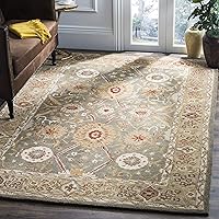 SAFAVIEH Anatolia Collection Area Rug - 8' x 10', Brown & Ivory, Handmade Traditional Oriental Wool, Ideal for High Traffic Areas in Living Room, Bedroom (AN516A)