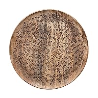 Creative Co-Op 15.5 Inches Round Mango Wood Laser Etched Botanicals, Natural Tray