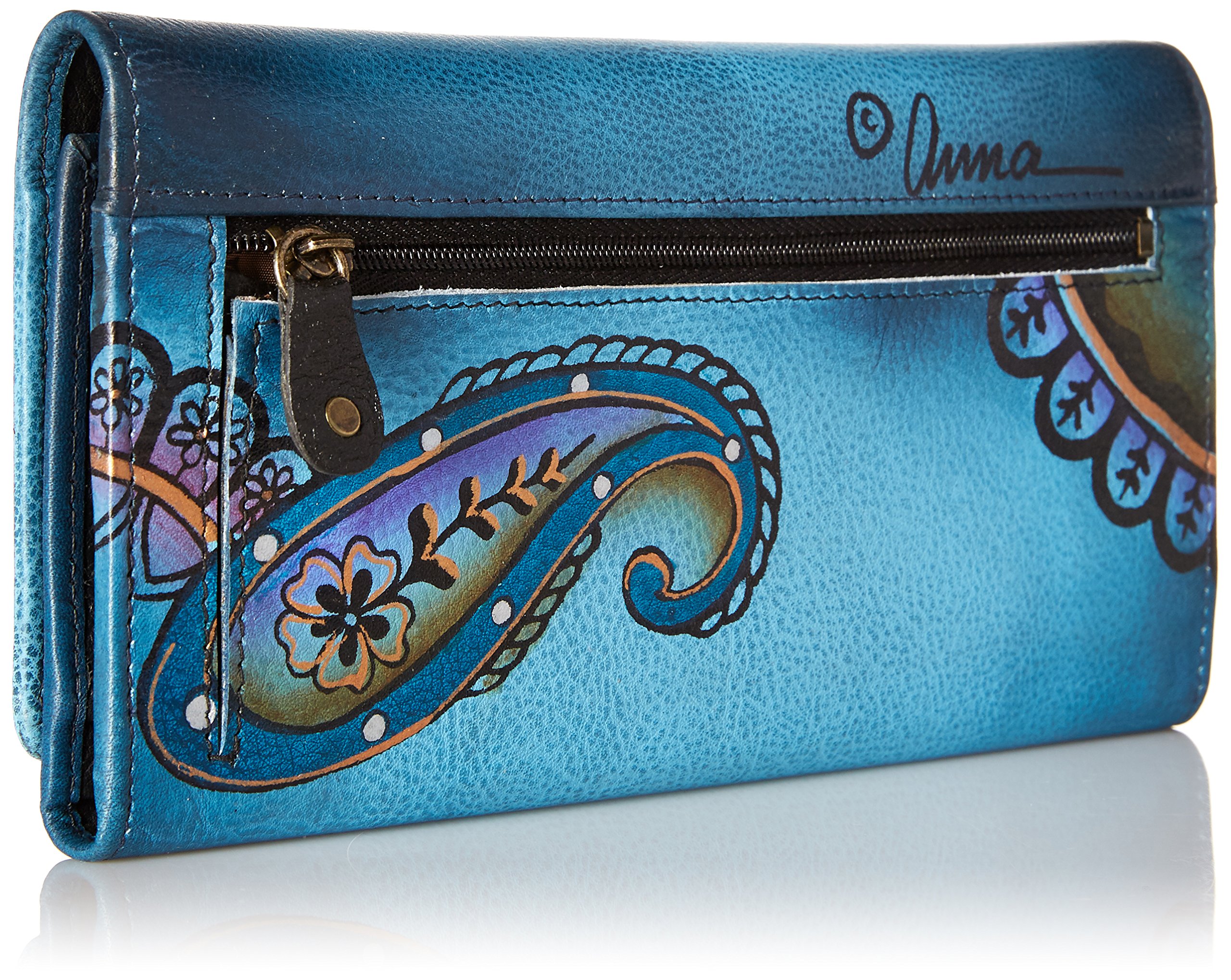 Anna by Anuschka Women's Hand Painted Genuine Leather Multi Pocket Wallet