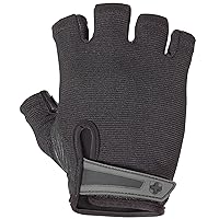 Harbinger Power Non-Wristwrap Workout Weightlifting Gloves with StretchBack Mesh and Leather Palm