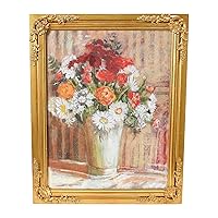 Creative Co-Op Vintage Reproduction Floral Print with Solid Wood Frame