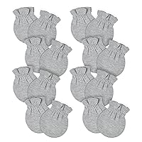 Baby 12-Pack No Scratch Mittens, Gray Heather, 0-3 Months (8-Pack)
