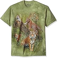 The Mountain mens Wild Tiger Collage T Shirt, Green, Small US