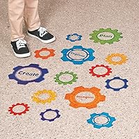 Gear Shaped Stem Floor Clings - 26 Pieces - Educational and Learning Activities for Kids