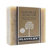 Plantlife Oatmeal Almond Bar Soap - Moisturizing and Soothing Soap for Your Skin - Hand Crafted Using Plant-Based Ingredients - Made in California 4oz Bar