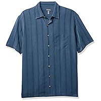 Van Heusen Mens Big And Tall Air Short Sleeve Button Down Poly Rayon Stripe Shirt