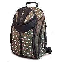 Mobile Edge Women's Express Laptop Backpack 16 Inch PC, 17 Inch Compatible with Macbook Black Eco-Friendly, Green Dots MEBPE9D