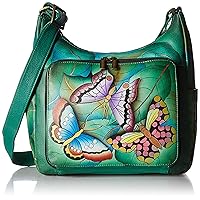 Anna by Anuschka Hand Painted Leather Women's Organizer Hobo