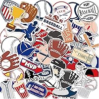 Baseball PVC Waterproof Stickers(50pcs) for Bottles,Luggages,Laptop,Skateboard,Notebooks,Cars,Motorcycles,Bicycles