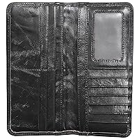 Men's Vintage Genuine Leather Long Wallets Bifold Wallet For Men