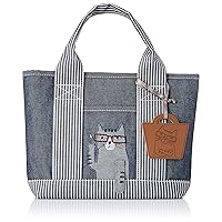 Kuguru Japan 224006-02 Divider Tote Bag, Denim Style Divider Tote Bag, Size S, Navy Blue