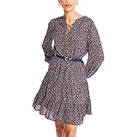 Nautica Women's Lace-up Floral Print Dress