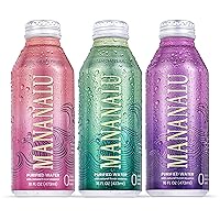 Mananalu Pure Water, Variety Pack Flavored Purified Water with Electrolytes in a BPA-Free, Eco-Friendly, and Infinitely Recyclable 16 oz. Resealable Aluminum Bottle (12-Pack Variety)