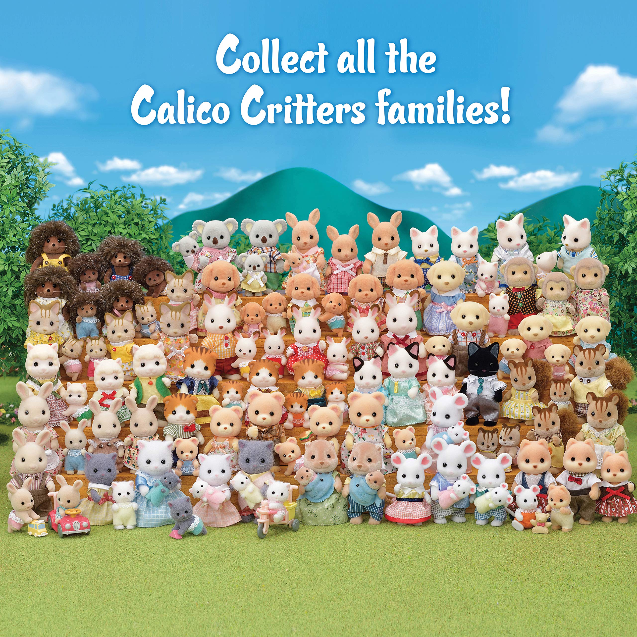 Calico Critters, Sandy Cat Family, Dolls, Dollhouse Figures, Collectible Toys, Premium, 3 inches