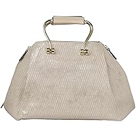 Alyssa Croco-Embossed Dome Faux Leather Large Satchel Shoulder Bag