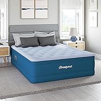 Beautyrest Comfort Plus Express Bed, Internal Pump with Plush Velveteen Pillow Top Air Mattress, 100% Leak Proof with Sleep Fresh Technology, 17