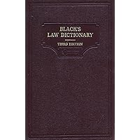 Black's Law Dictionary Third Edition Black's Law Dictionary Third Edition Hardcover