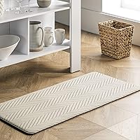 nuLOOM Casual Herringbone Anti Fatigue Kitchen or Laundry Room Comfort Mat, 2x3, Beige