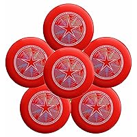 Discraft Ultra-Star 175g Ultimate Frisbee Sport Disc (6 Pack) Bright Red