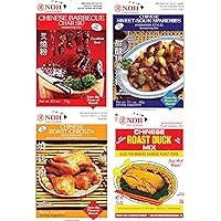 NOH Seasoning Mix Variety 4 Packs – Chinese Barbecue Char Siu (2.5oz), Chinese Sweet-Sour Spareribs (1.5oz), Chinese Roast Chicken (1.13oz), and Chinese Roast Duck (1.13 oz)