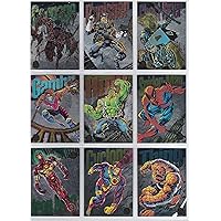 1994 Marvel Universe Series V Silver POWERBLAST Insert Set of 9 Cards NM/M