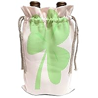 3dRose Patricia Sanders Creations - Green Dotted Clover- St. Patricks Day Art - Wine Bag (wbg_43933_1)