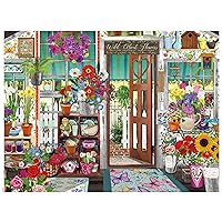Ceaco - Tracy Flickinger - Flower Shop - Oversized 300 Piece Jigsaw Puzzle 24 x 18