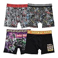 Monster Jam Boys' Amazon Exclusive 4-Pack Athletic Boxer Briefs in Sizes 6, 8, 10 and 12