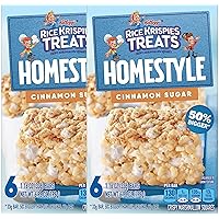 Cinnamon Sugar Homestyle Rice Krispies Treats Marshmallow Snack Bars (2) Box (SimplyComplete Measurement Chart Bundle) for Kids Snack, Value Pack Snacking at Home School Office or with Friends Family