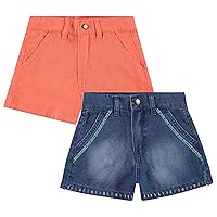 BTween 2-Pack Lightweight Denim Shorts for Girls | Cotton Blend | Sizes 4-16 - Perfect for Comfort, Style, and Summer Fun!