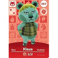 Nintendo Animal Crossing Happy Home Designer Amiibo Card Klaus 257/300 USA Version