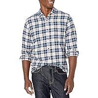 Amazon Essentials Men's Long-Sleeve Flannel Shirt (Available in Big & Tall), Multicolor Check Plaid, Medium