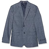 Tommy Hilfiger Boys' Blazer Suit Jacket, Button Closure, Notch Lapel & Front Flap Pockets, Peacoat Windowpane, 10