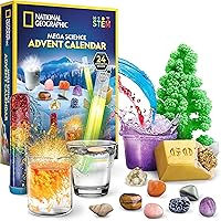 NATIONAL GEOGRAPHIC Science Advent Calendar 2024 – Jumbo Kids Advent Calendar with 24 Science Experiments, Rocks, Fossils, Plus Storage Bag, Christmas Countdown Calendar, Mini Gemstone Dig Kit